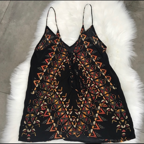 UO silence + noise black tribal lace up tank top! NWOT - Picture 2 of 12